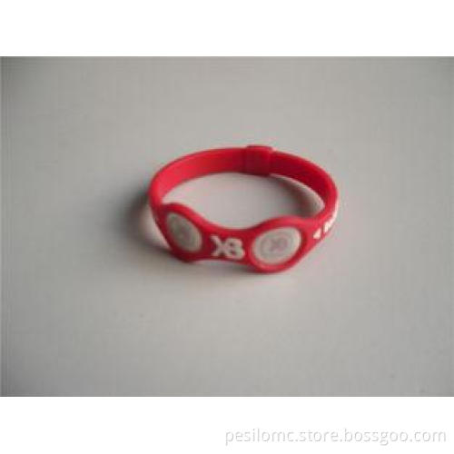 Debossed Silicone Wristbands / Silicone Energy Bracelet Hea